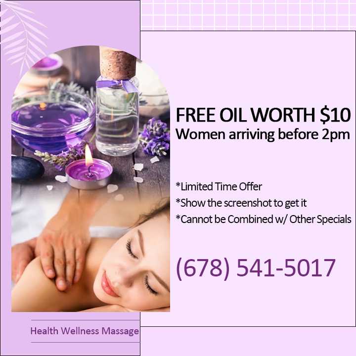 Women arriving before 2pm - Free oil worth $10